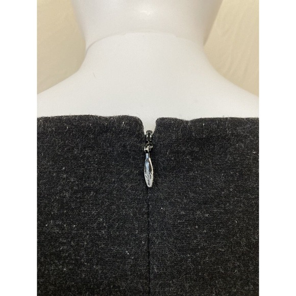 EILEEN FISHER Charcoal Stretch Color Block Boat Neck Sleeveless Dress Size 6 - Picture 5 of 8